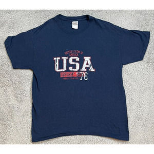 USA United States of America 76 Team Issue Navy Blue Mens T Shirt Size Large VTG